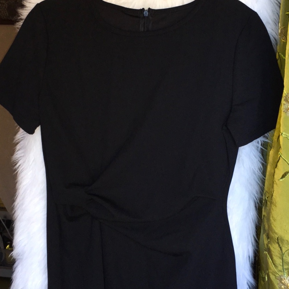 Black dress, nylon, Medium/Small size. short sleeve. light weight, stretch.